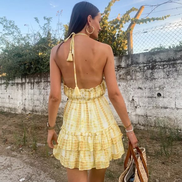Majoelle X Revolve Yellow Tie Dyed Dress